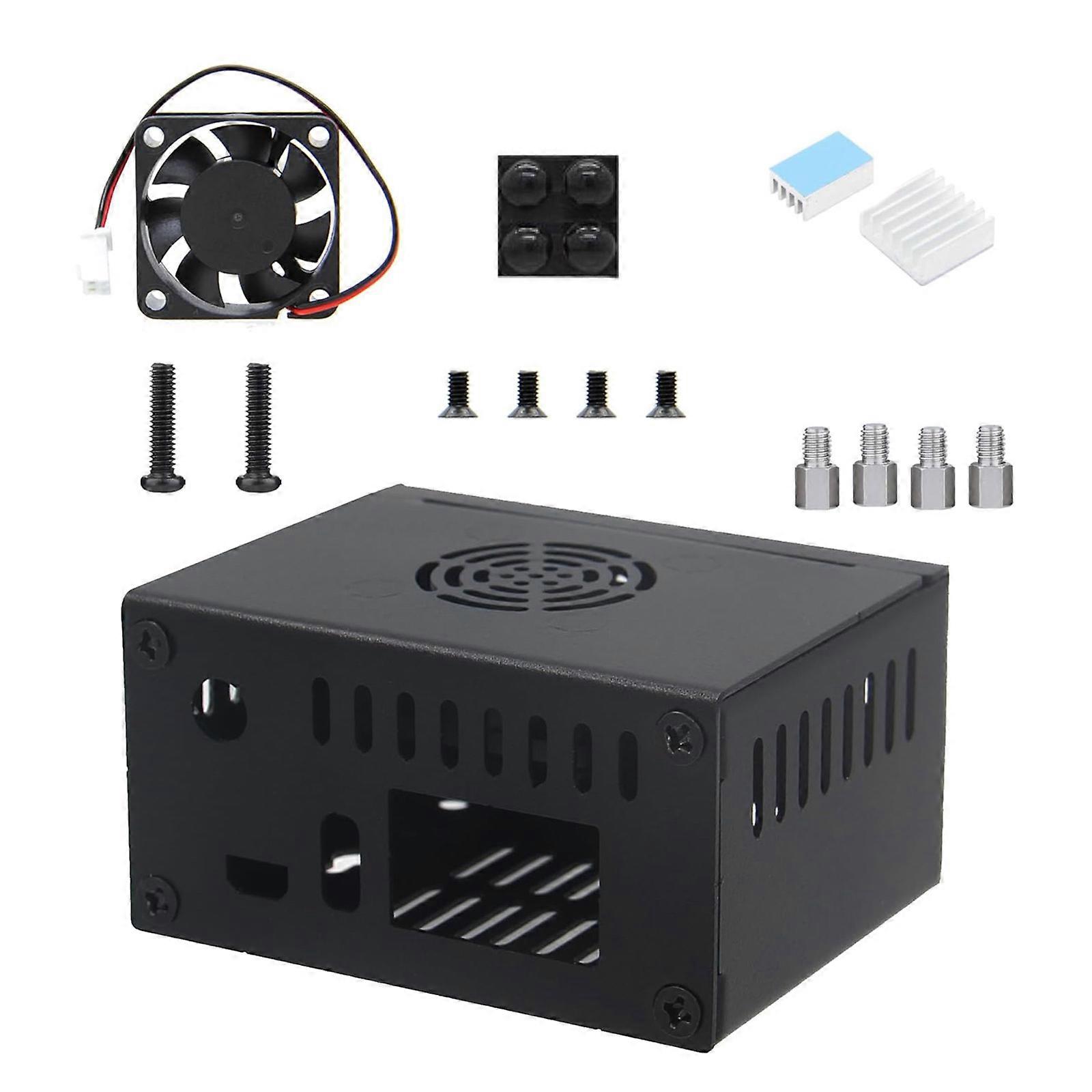 Durable Metal Case Enclosure with 5V 3010 Cooling Fan for Orange Pi Zero3（N502）Development Board Protector Enclosure Multicolor