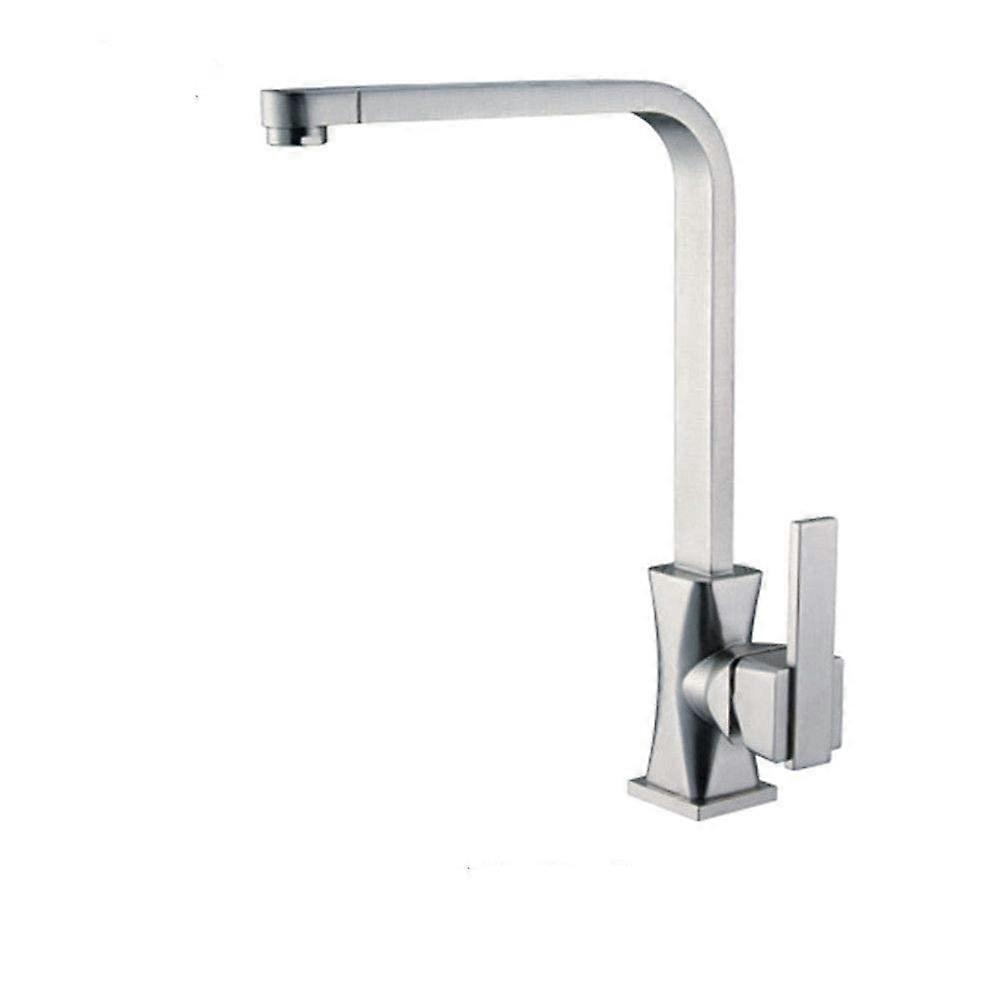 Copper Kitchen Faucet with Chrome Finish, Hot and Cold Water Mixer for Single Sink Installation