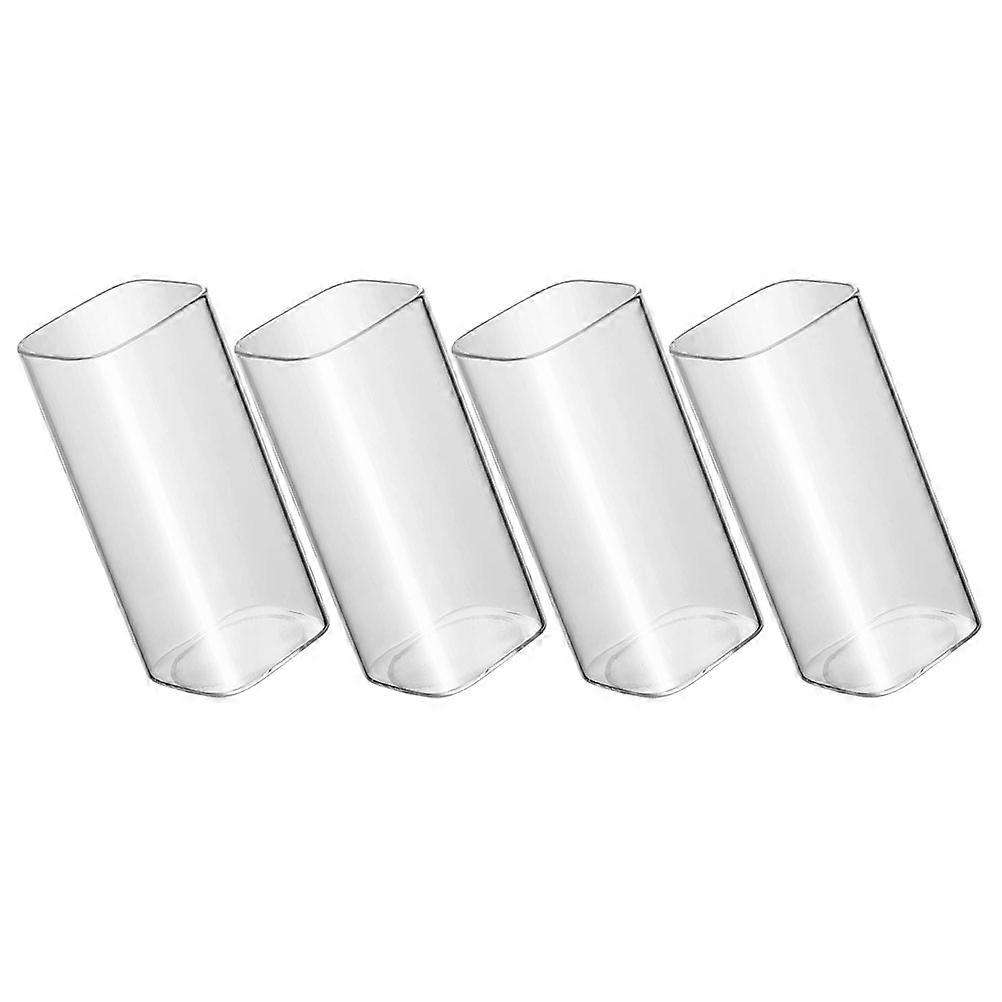 Glass Beverage Cup Transparent Daily Use Simple Style 4Pcs