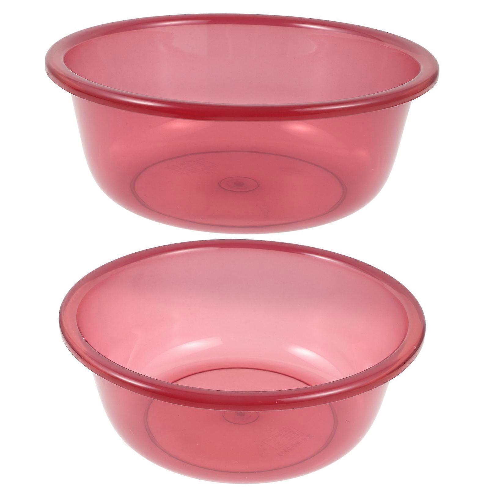 Plastic Washing Basin for Kitchen Use 2Pcs Rosy Color Durable Utility Basin