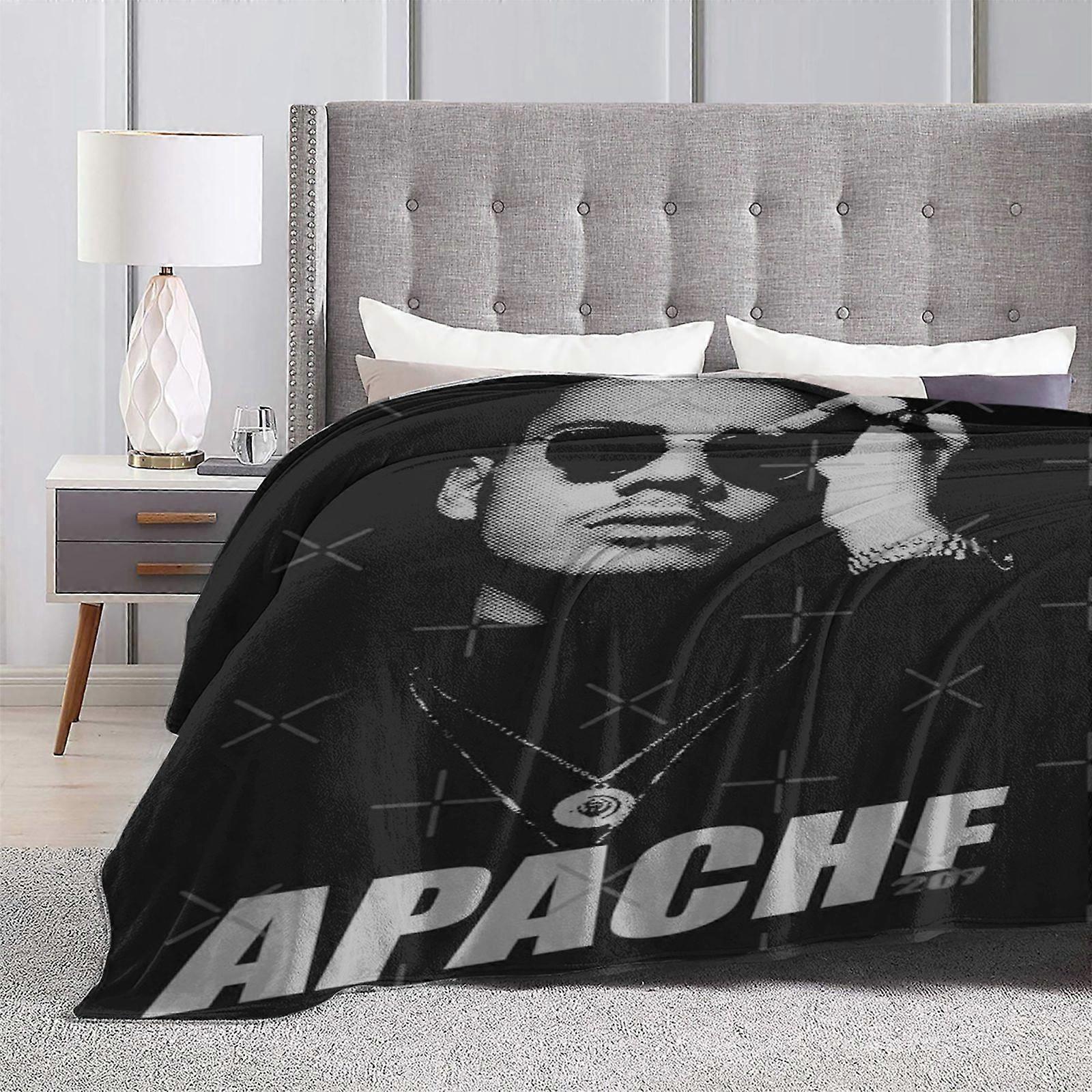 Apache 207 Artistic Flannel Blanket - High-Definition Digital Print, Warm & Cozy for Office Use, Contemporary Style, Mix-PAKDB446