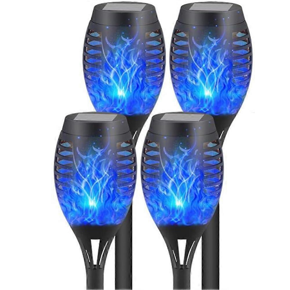 Solar Flame Torch Lights 4 Pack  Waterproof LED Flickering Flame for Garden Pathway Patio Decor