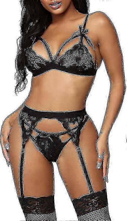 Damen Spitzen-Dessous-Set mit Strumpfband