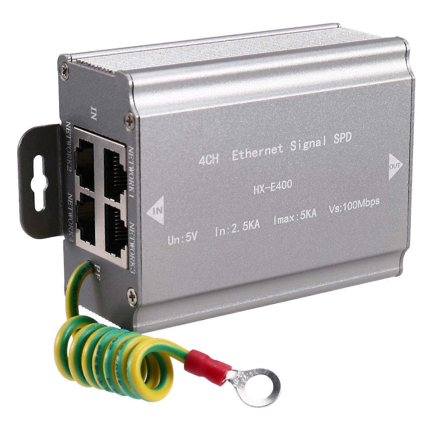 4 Ports 100M Network Cable Signal Lightning-Arrester RJ45 Camera Thunder Multi Port Monitoring Surge Protector