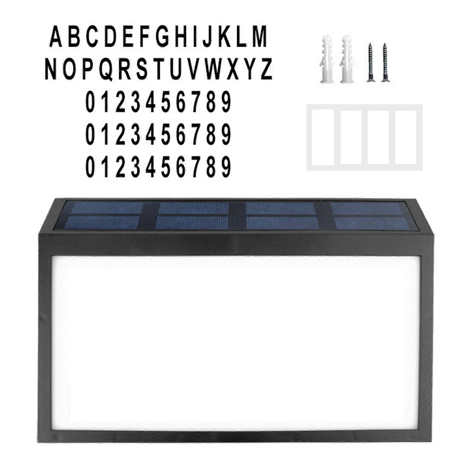 Solar Powered Address Sign House Number Waterproof Solar House Number Light Outdoor LED Address Sign Lamp Enduring Multicolor