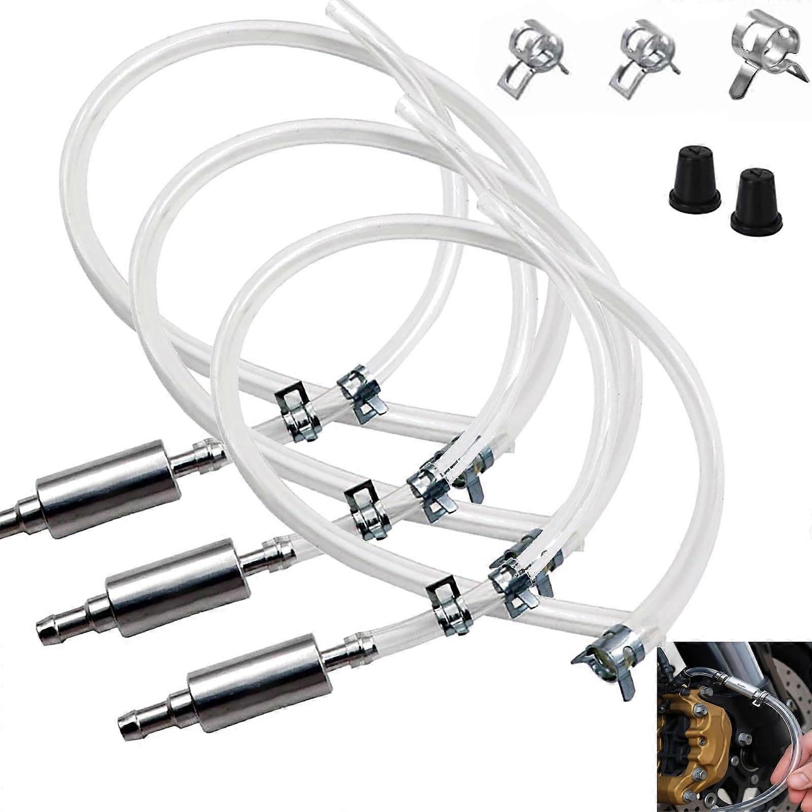 Brake Bleeder Hose with Check Valve, One Way Brake Bleeder Kit for Hydraulic Systems, 3PCS Durable Clamp Tube