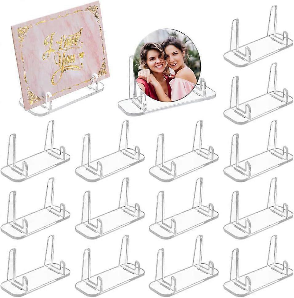 16 sets Acrylic Trading Card Display Stand Rectangle Acrylic Display Bases Detachable Sports Card Holder for Card Block Graded Card Display 3.13x1.18x