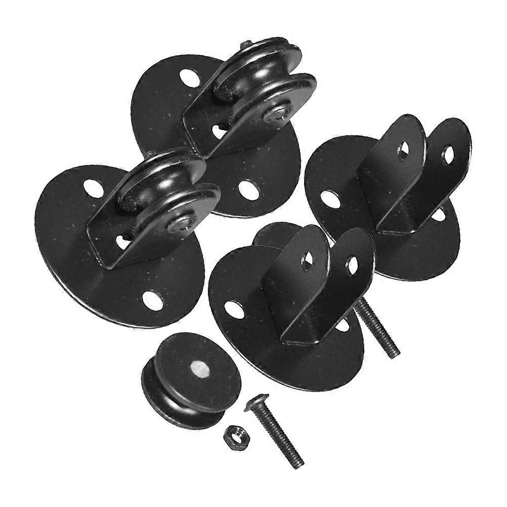Ceiling Pulley System Pulley for Pendant Light Dining Area Black Direction Adjustment 4Pcs