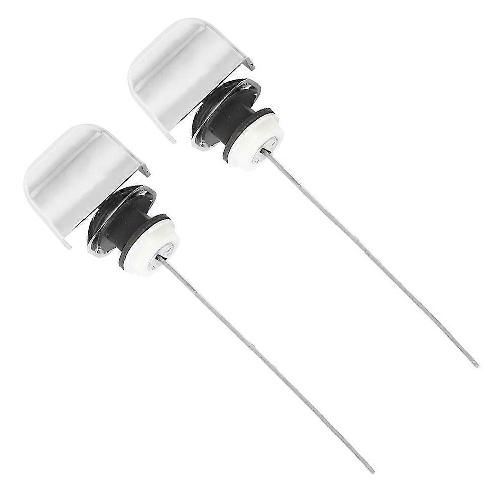 Universal Toilet Flush Handle for Tank Replacement 2Pcs Side Mount Silver