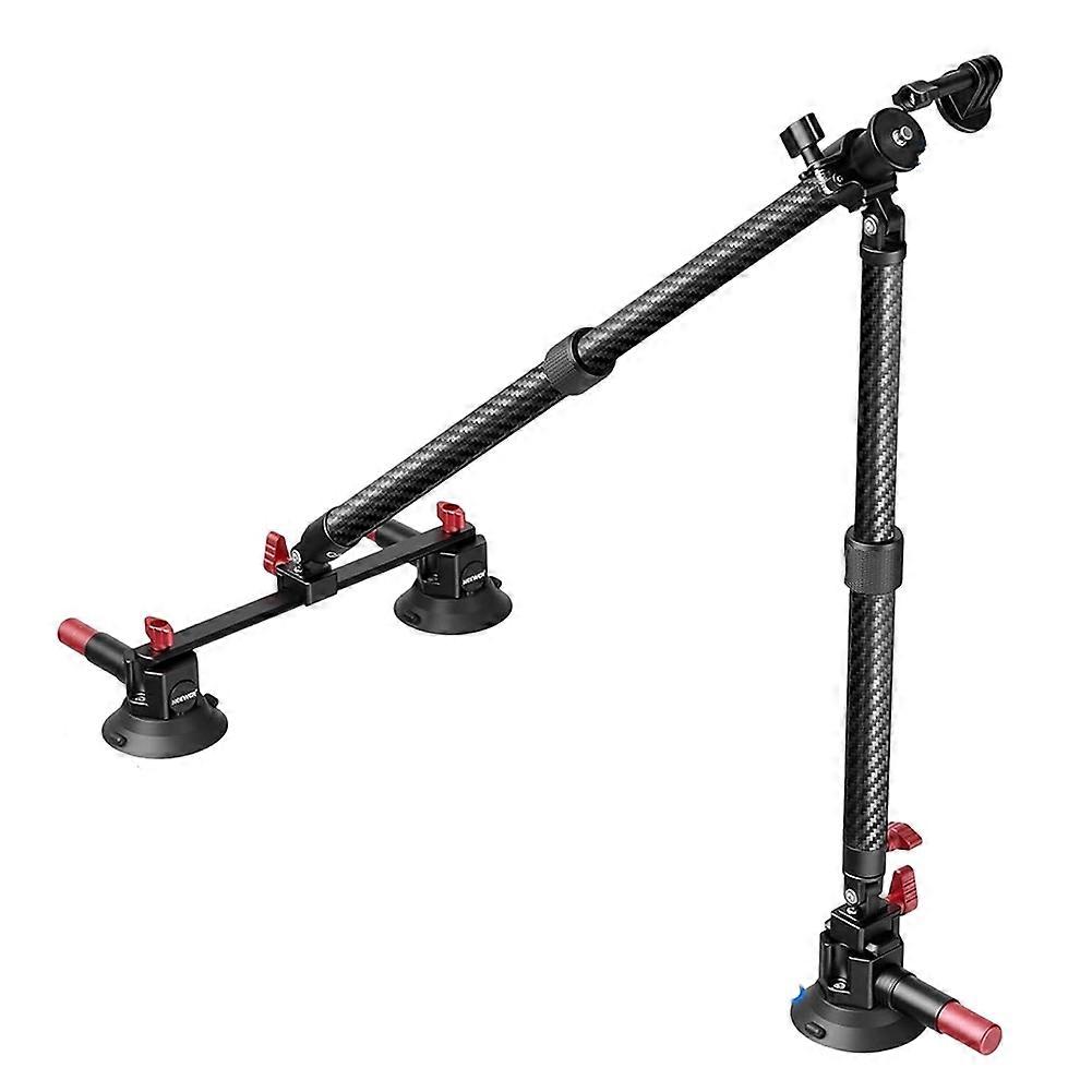 Triple Suction Cup Car Mount Kit, Carbon Fiber Camera Mount with Action Camera Adapter Compatible with GoPro Insta360