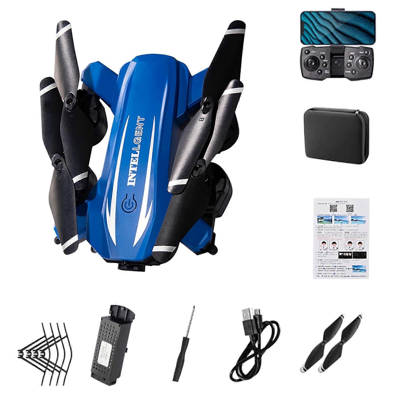 PAVEOS Drone with Camera, Compatible with HD Aerial Photography, Auto Obstacle Avoidance UAV, RC Quadcopter for Adults, Blue