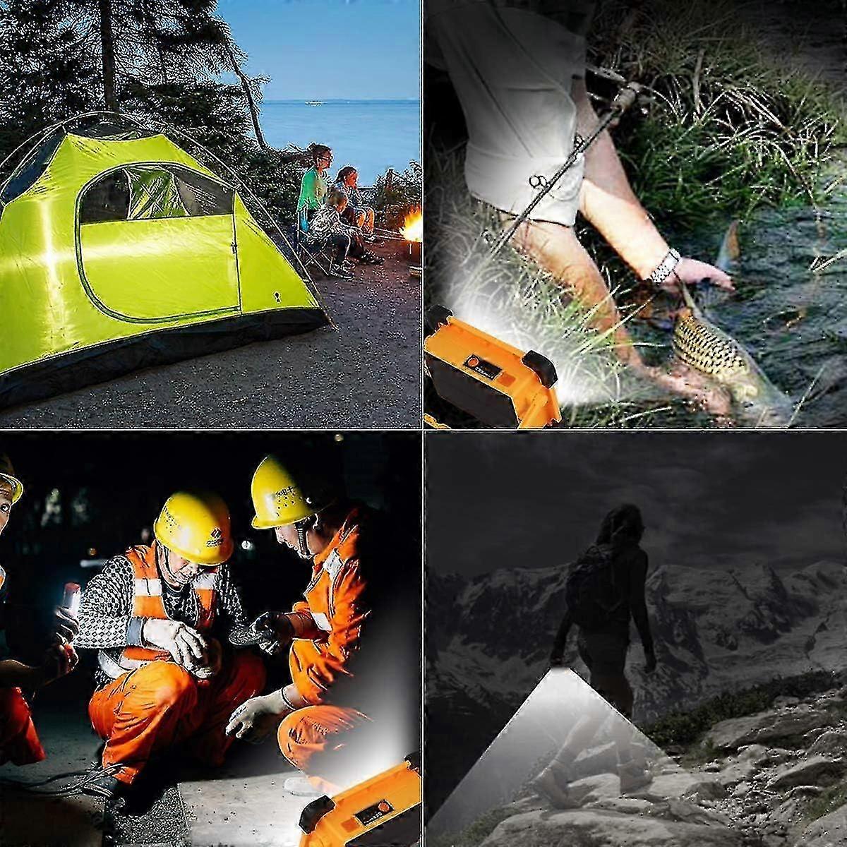 Rechargeable LED Floodlight Construction Site Floodlight 60W Rechargeable Led Lamp 3 Brightness Modes Work Lamp with 6600mAh Battery for Cam