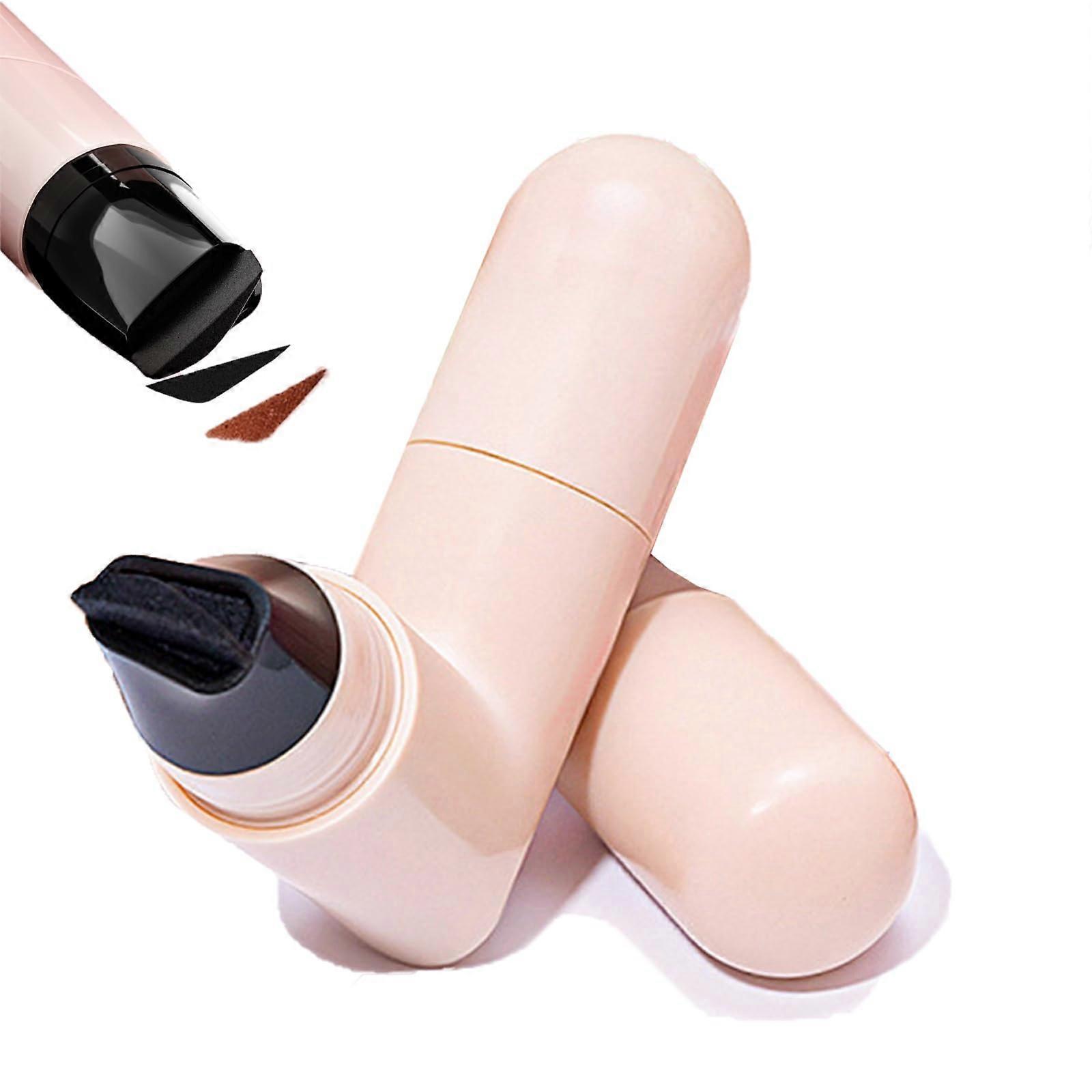 2Pack Waterproof SmudgeProof Double Head Winged Eyeliner Stamp Pen Set for Beginners Black and Brown