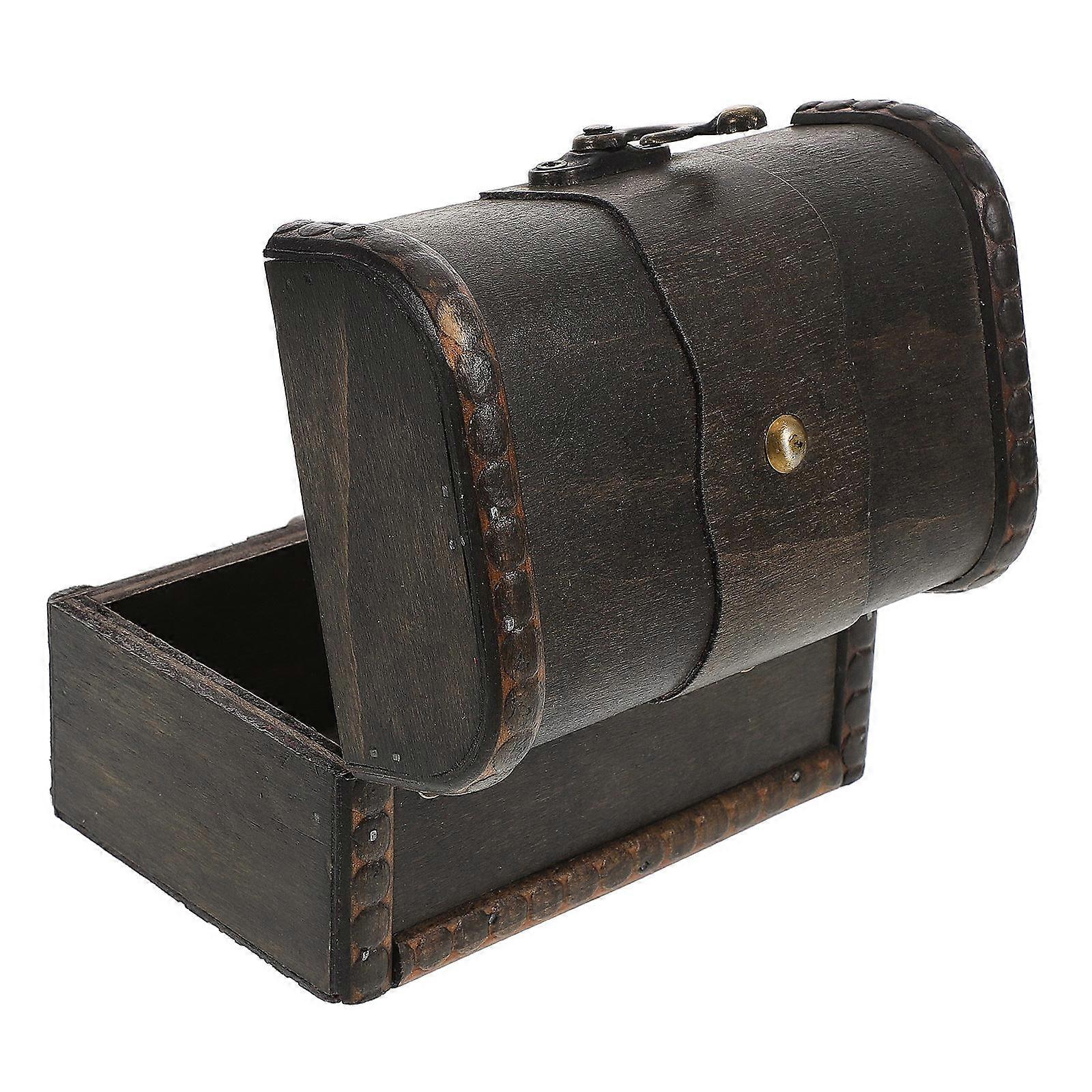 Dark Brown Wooden Storage Box for Keepsake Organizing