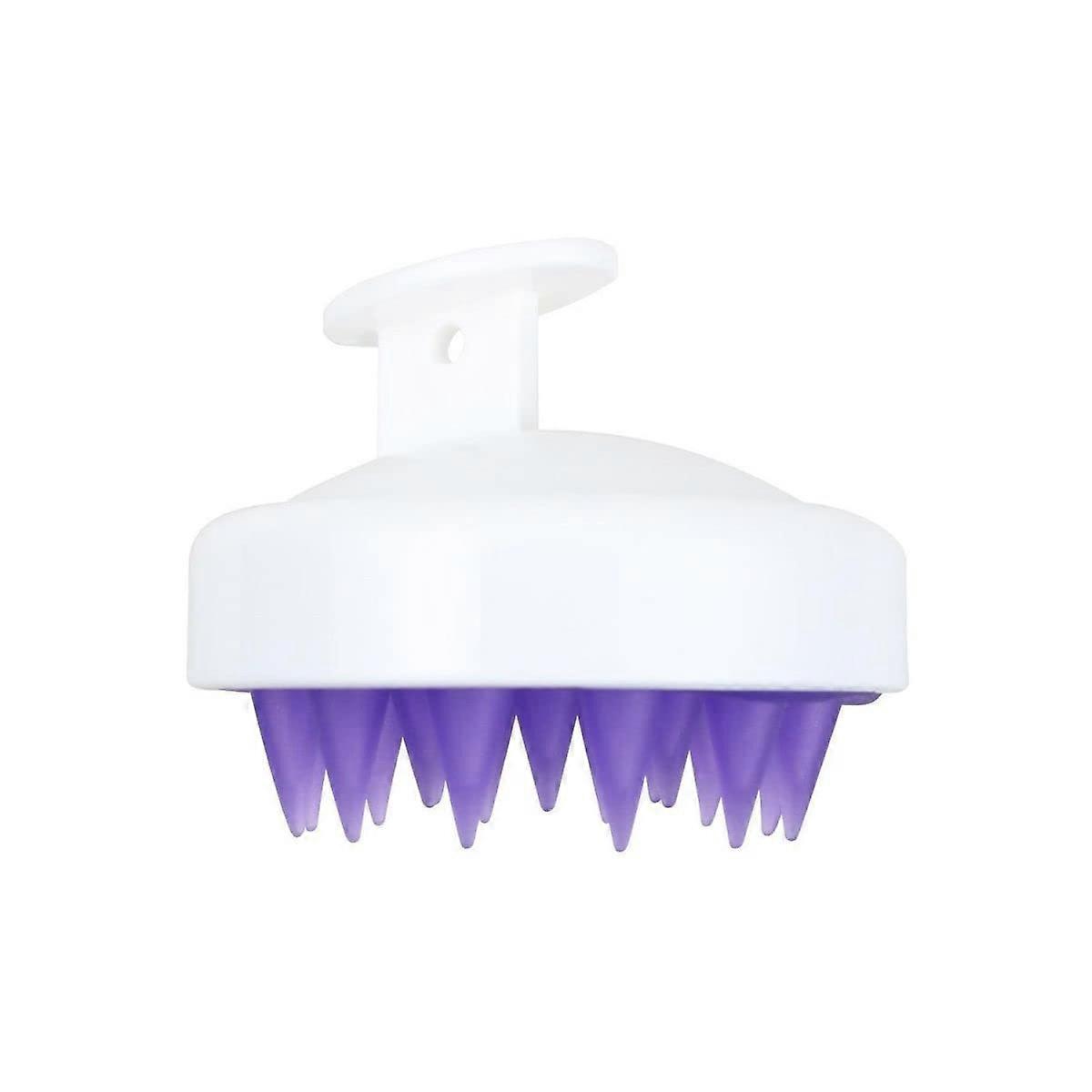 Silicone Scalp Massager and Shampoo Brush for Hair Growth and Dandruff Removal with Soft Bristles White