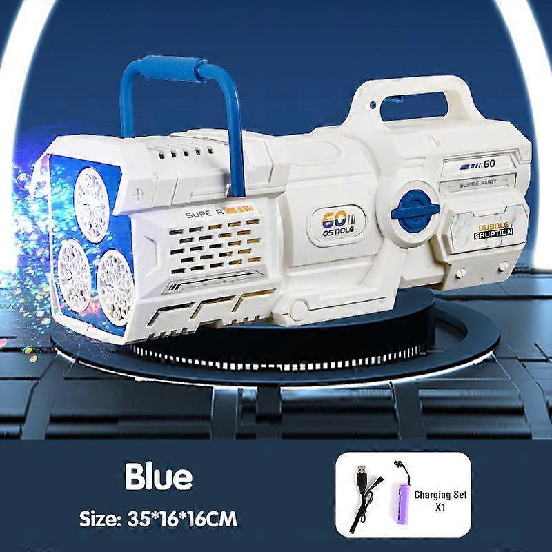 Pistolet �� bulles ��lectrique automatique �� 60 trous, Machine �� bulles de savon, jouet de f��te de mariage en plein air pour enfants, lumi��re 