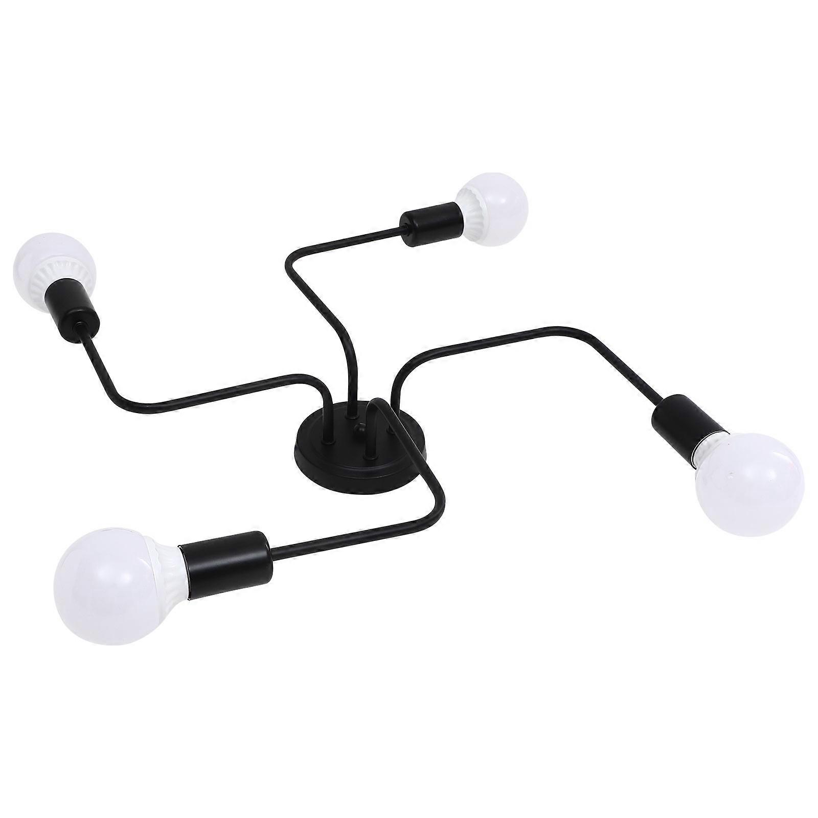 Modern Ceiling Lamp for Lighting Made with Iron Black Color Practical and Eyecatching Design 1 Set