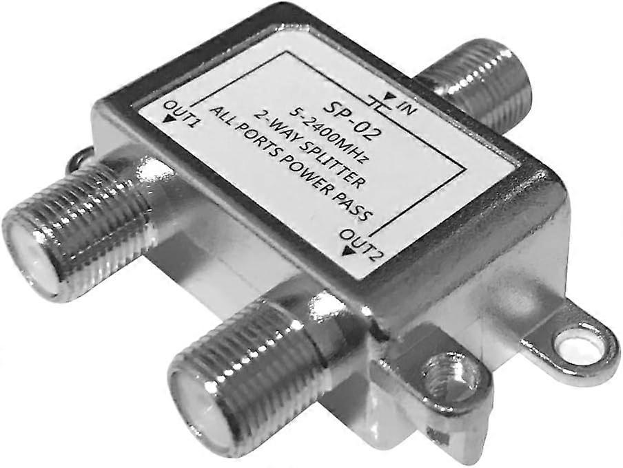 Coaxial Cable Splitter 2 Way 52400MHz RG6 RG59 Compatible for Satellite TV and MoCA Internet