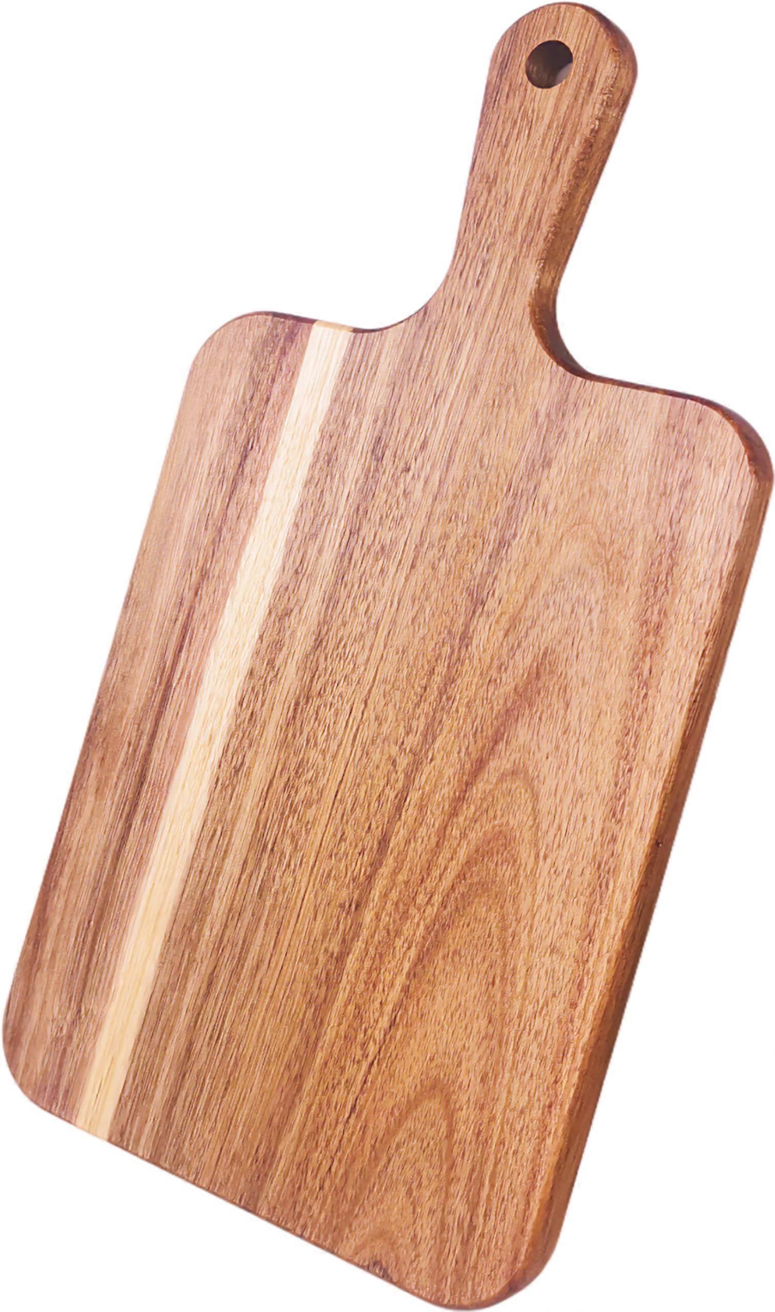 Acacia Wood Cutting Board with Handle, Large Reversible Wooden Serving Board for Kitchen and Dining