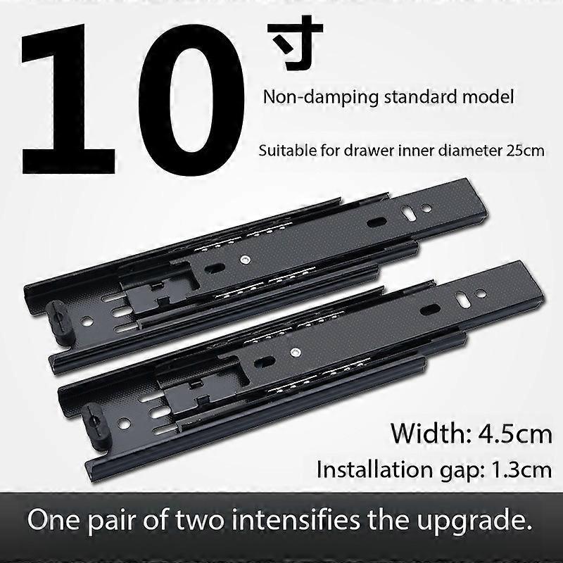 Rail de tiroir en acier noir �� roulement �� froid, tiroirs �� 3 voies coulissants �� trois sections, 8 �� 22 pouces, rails coulissants �� 3 voies