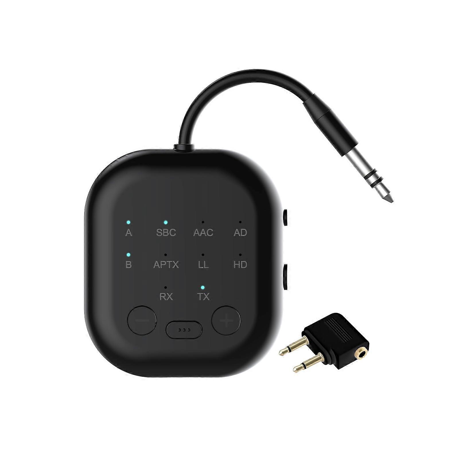 Bluetooth Audio Transmitter Receiver with Bluetooth 5.2, AptX Low Latency, Dual Device for TV and Airplane