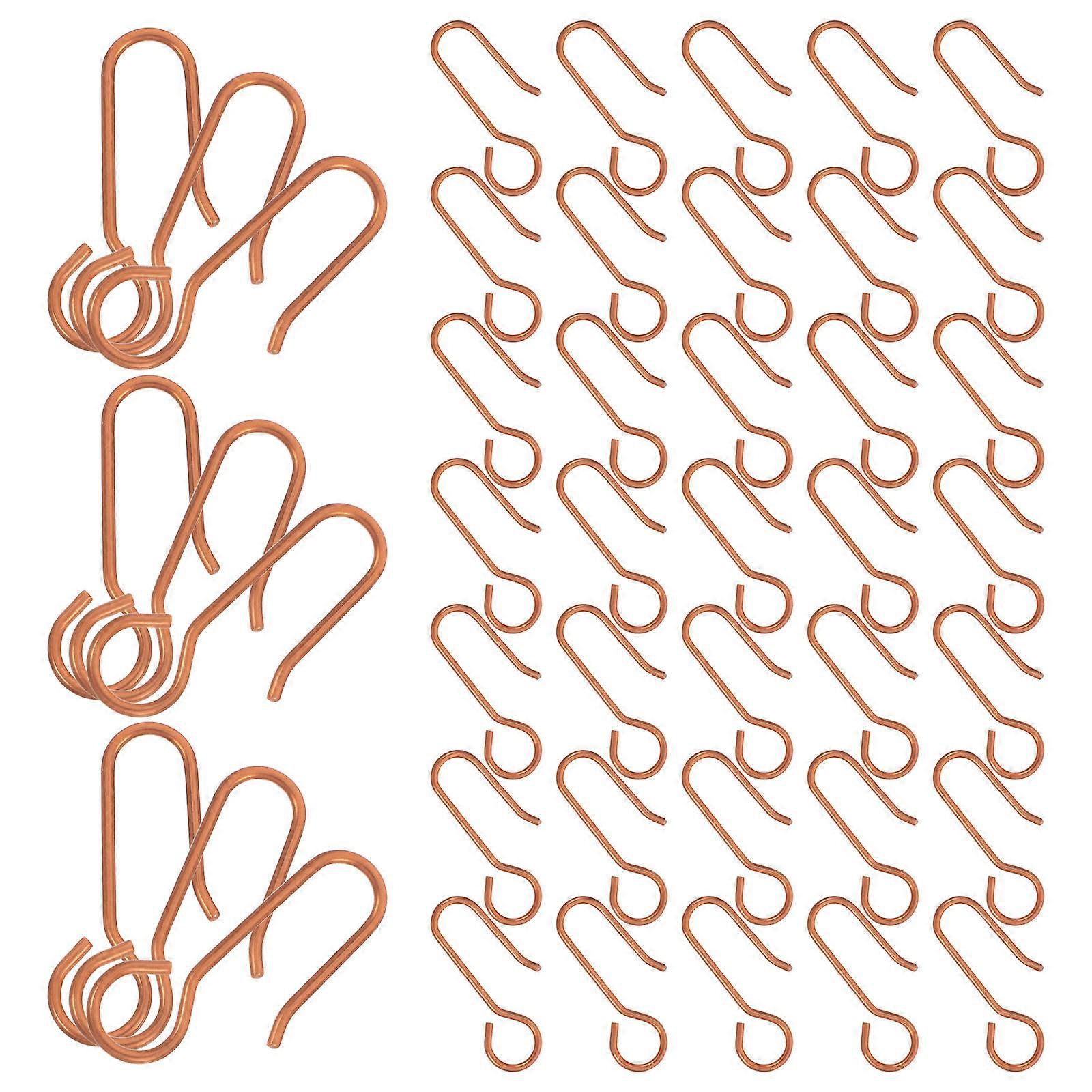Ceiling Curtain Hooks Metal S-Shaped Hooks for Curtain Track 60Pcs Set