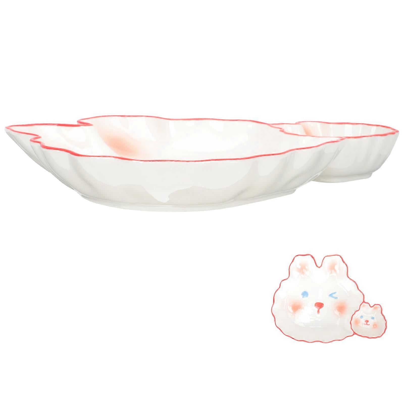 Children's Ceramic Dumpling Plate for Serving Food Multi-Function Sushi Dish