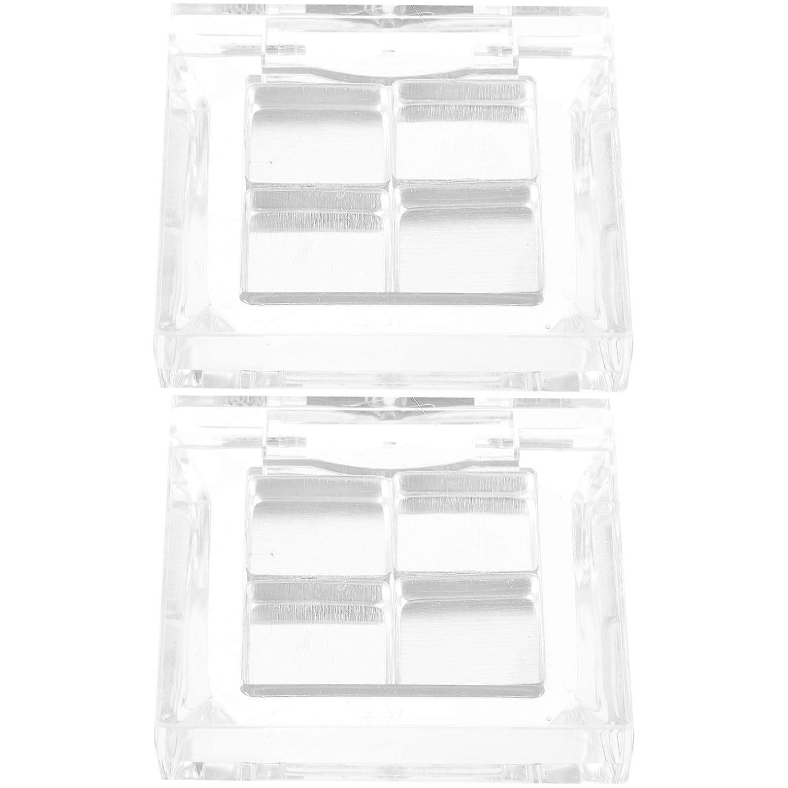 Empty Eyeshadow Case 2 Sets Makeup Container for DIY Enthusiasts Travel 4X4cm Square Design Refillable