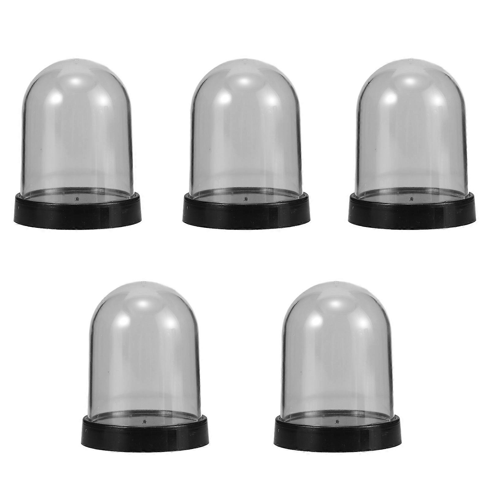 Glass Cloche Plastic Dome for Displaying Flowers 5Sets with Multi Use