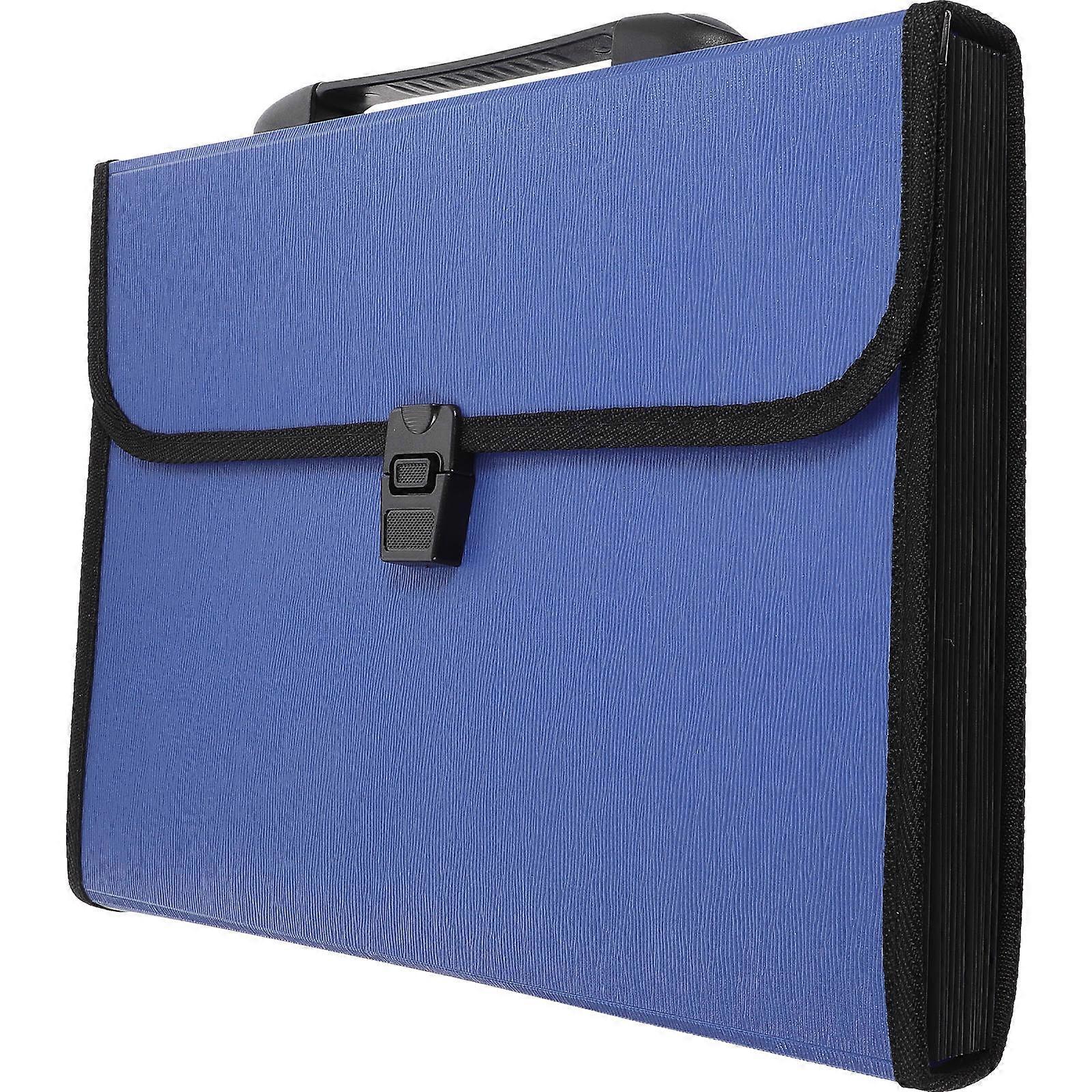Portable Expanding File Folder for Documents 12 Pockets with Buckle Handle