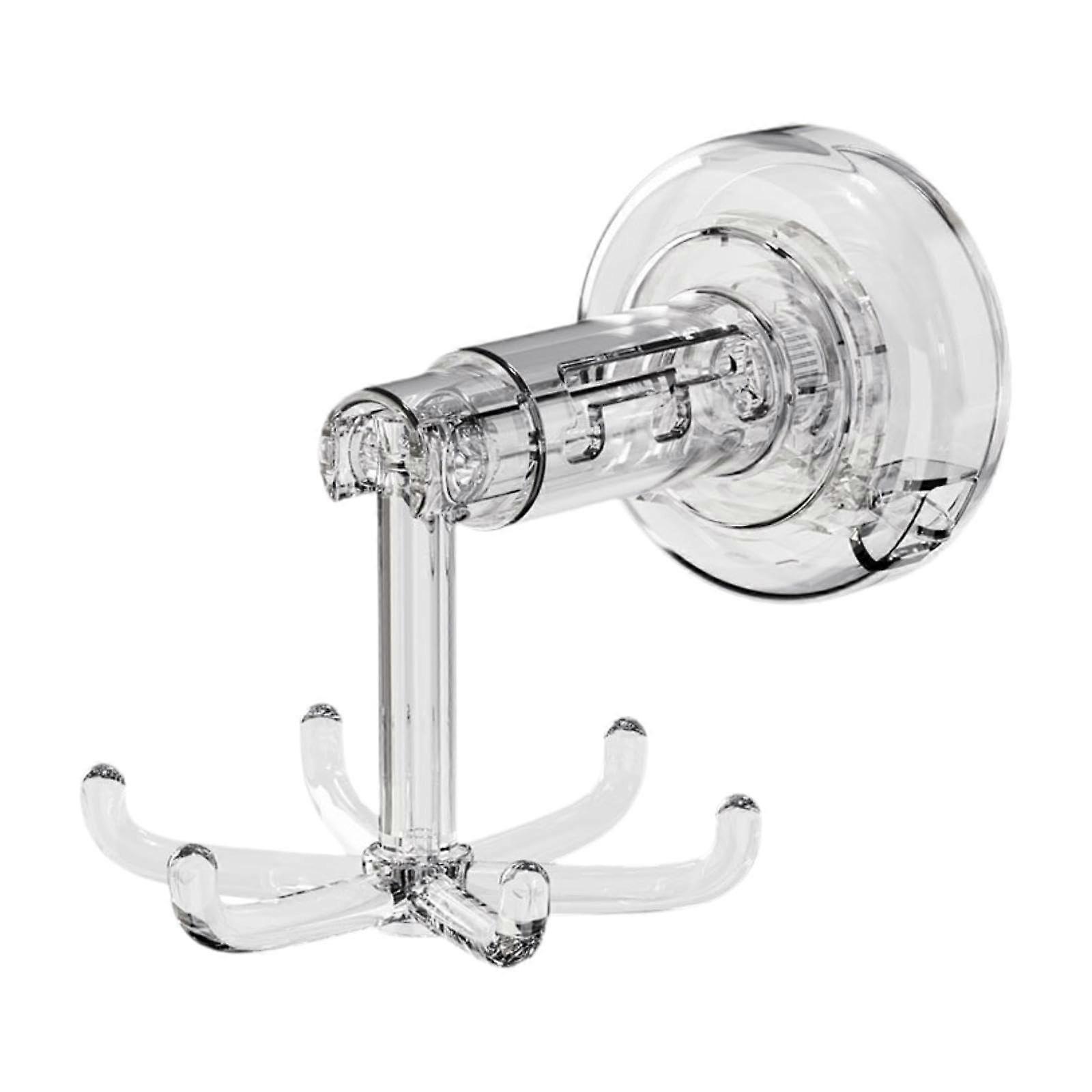 Kitchen Utensil Holder with 360° Rotating Wall Mounted Hooks, NoDrill SpaceSaving Rack, Silver