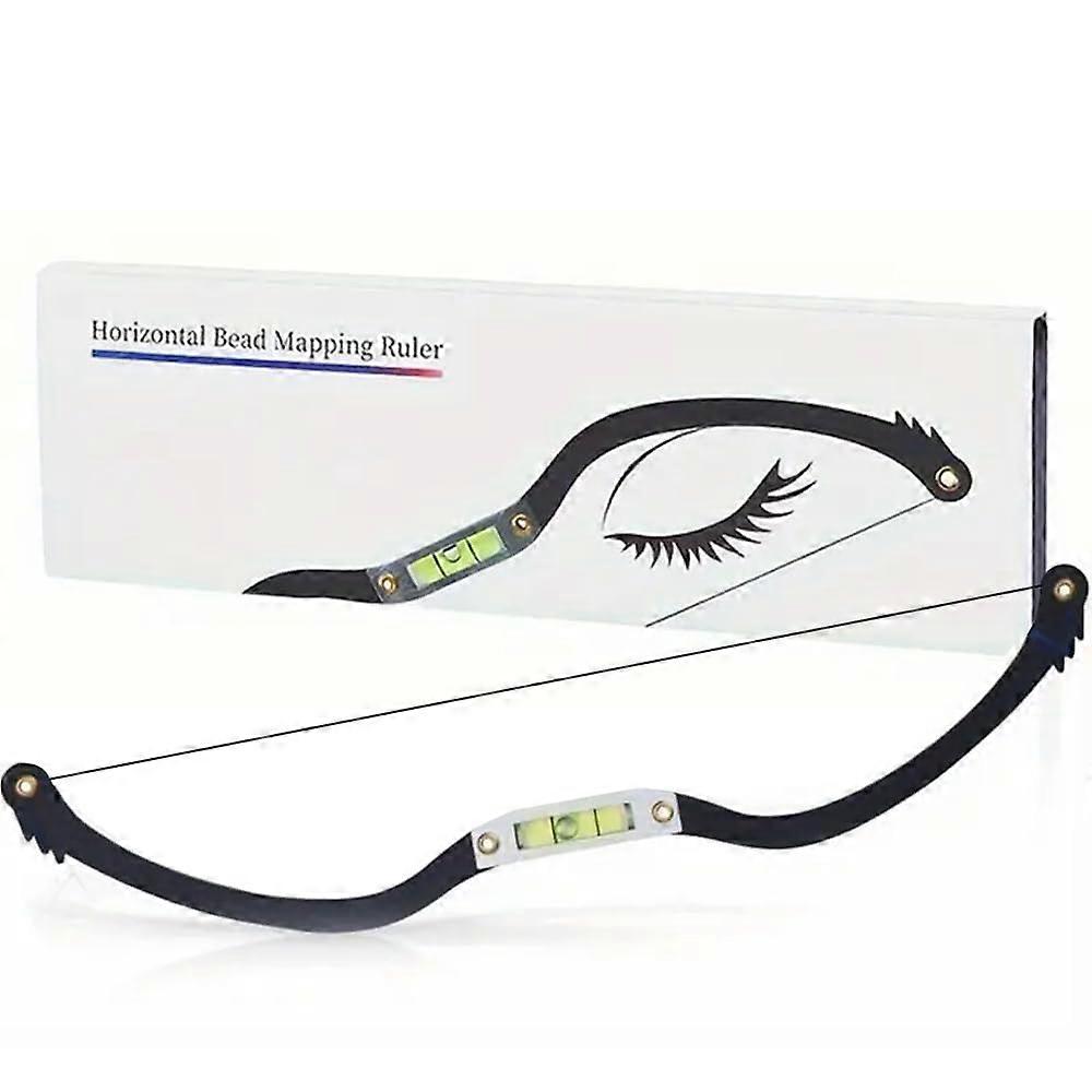 PreInked Eyebrow Mapping String with Bubble Level and Microblading Eyebrow Ruler Black