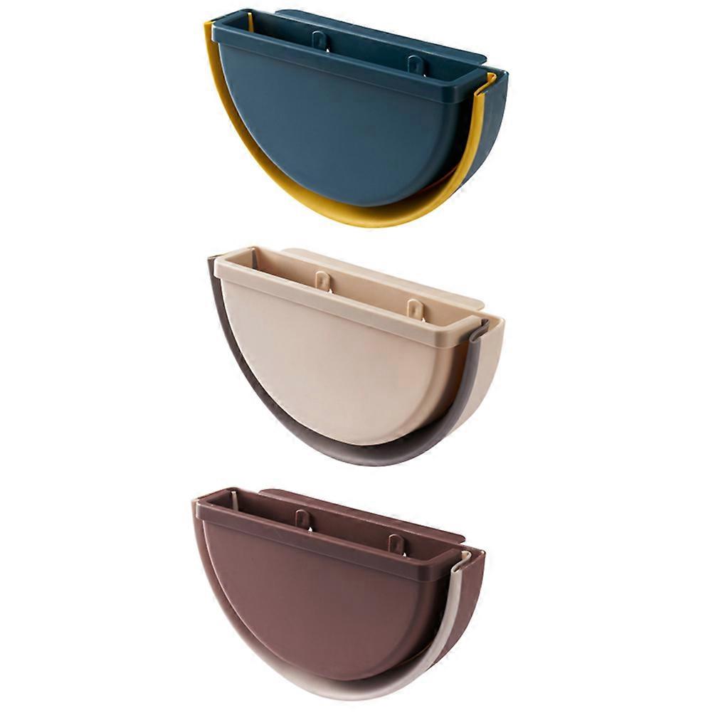 Wall Mounted Hanging Trash Container for Storage Foldable Plastic