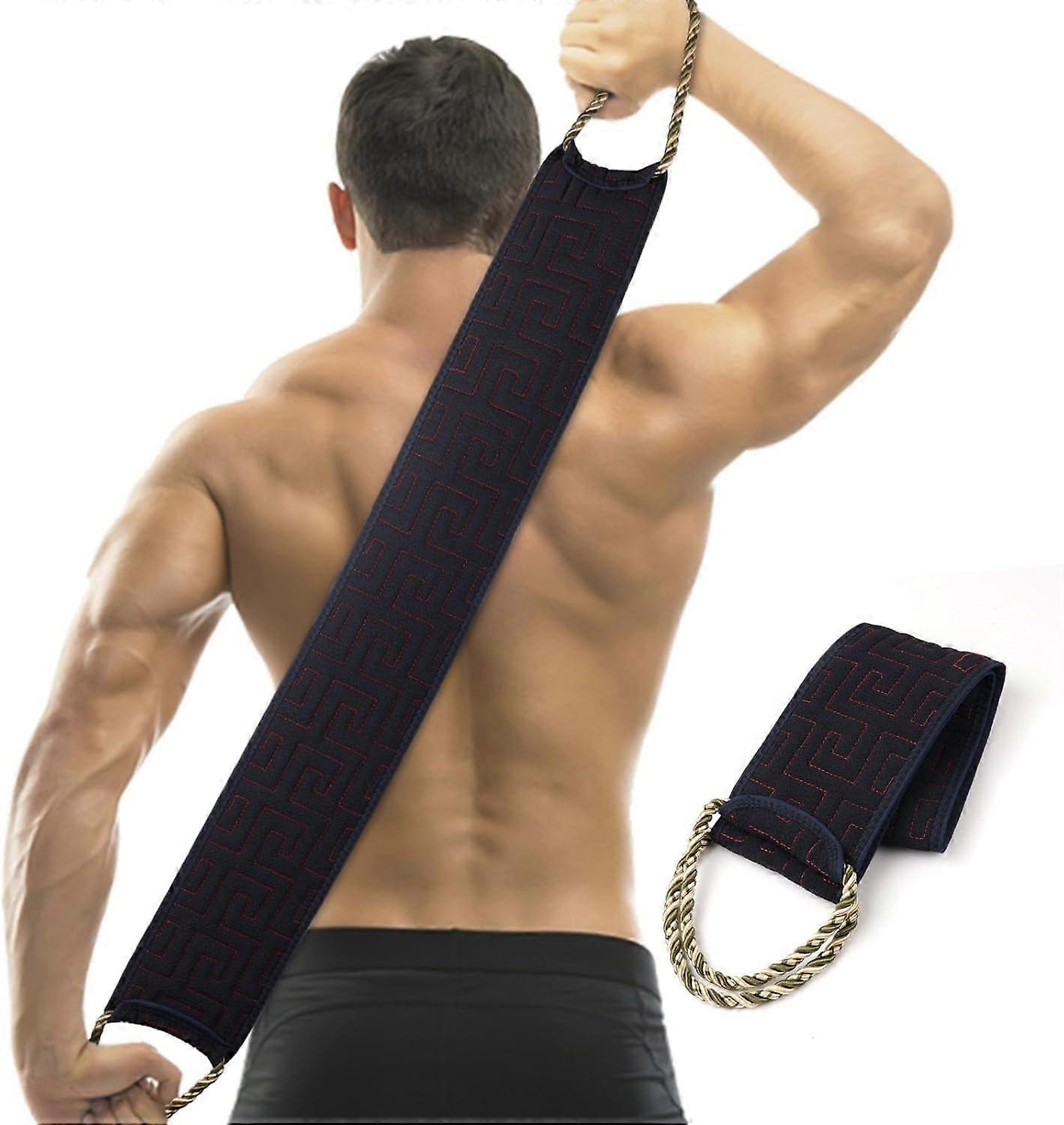 Back Scrubber for Shower with Long Handle, Exfoliating Body Brush for Deep Cleansing, Black