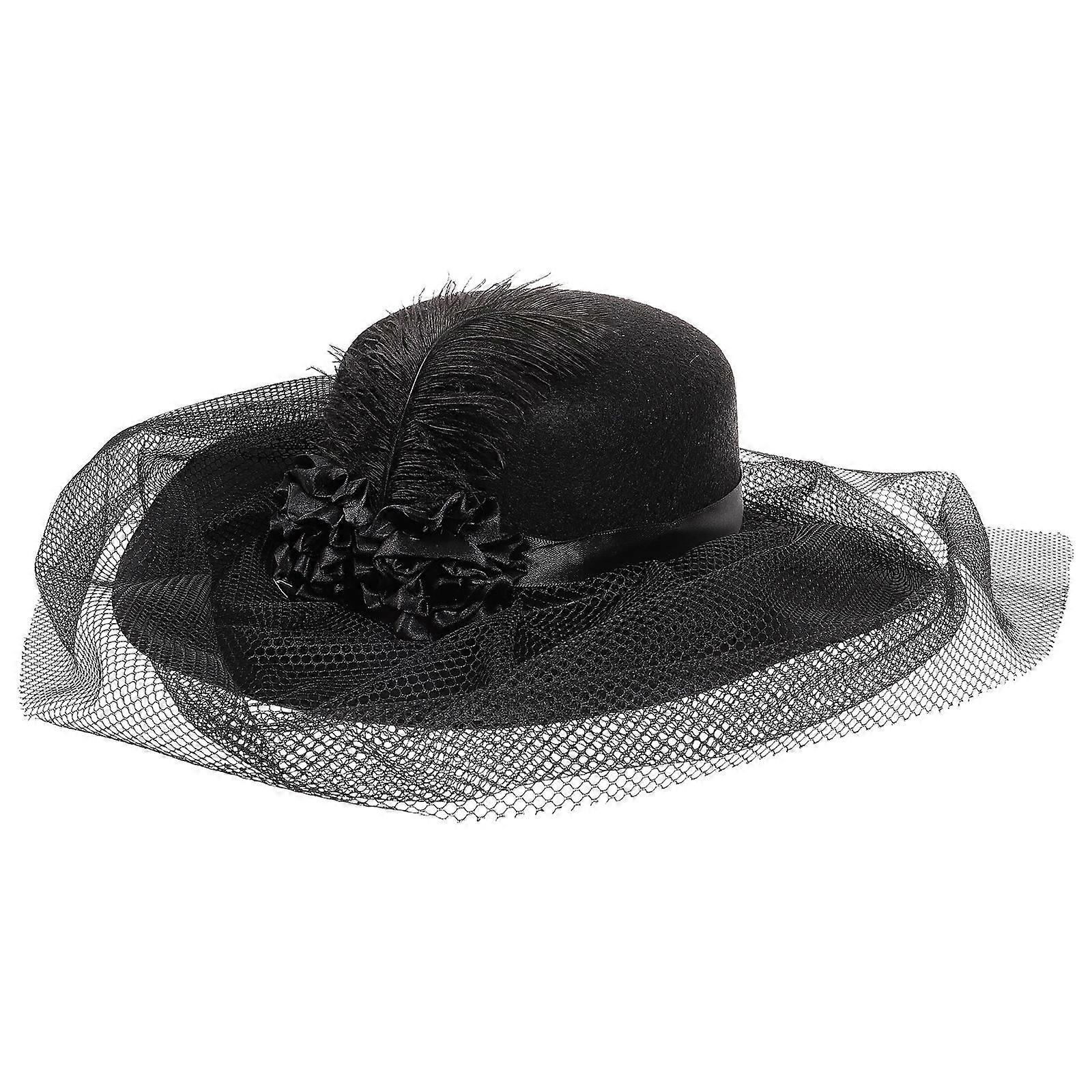 Fascinator Hat Decorative Party Bride Elegant Gauze Hat 2Pcs