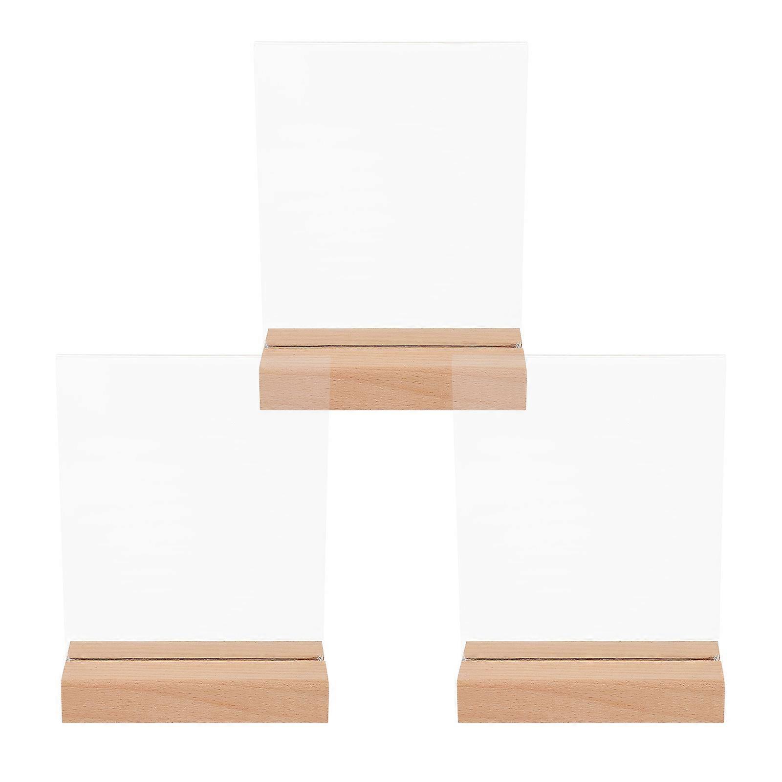 Taiqin Wooden Base Display Stand for Table Menu 3Pcs