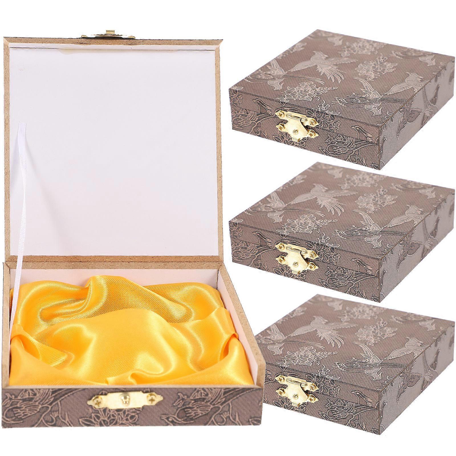 Locked Bangle Box for Storage Use Wooden Beaded Design 8Pcs