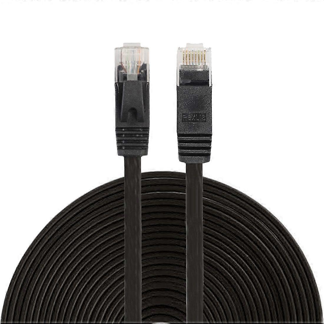 15m CAT6 Ultra-thin Flat Ethernet Network LAN Cable, Patch Lead RJ45
