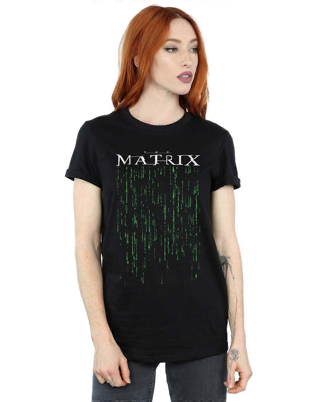 Le T-Shirt Matrix Women's Green Code Boyfriend Fit