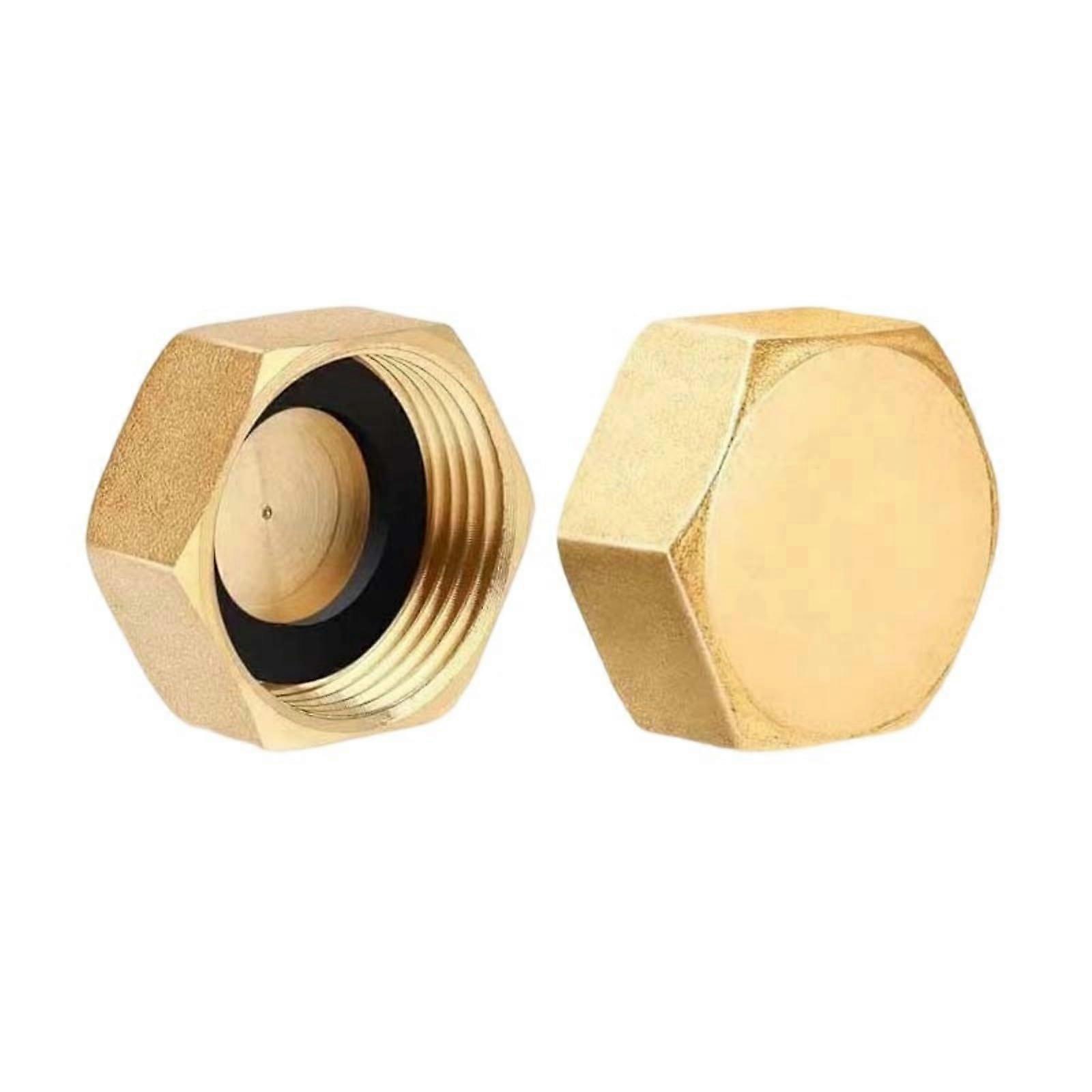 1/2 Inch Copper Threaded Pipe Cap Brass Plumbing End Plug LeakProof Corrosion Resistant 2 Pack