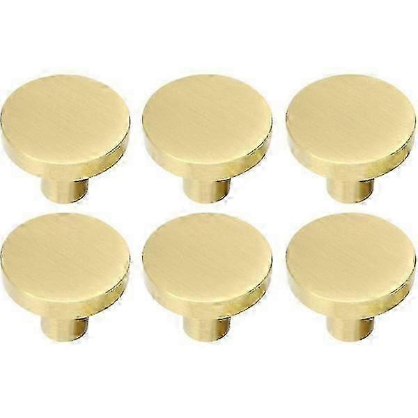 Solid Brass Round Cabinet Knobs, Rust-Proof Polished Knobs for Kitchen Cabinets, Drawers, Cupboards, Easy Install, 20mm x 25mm