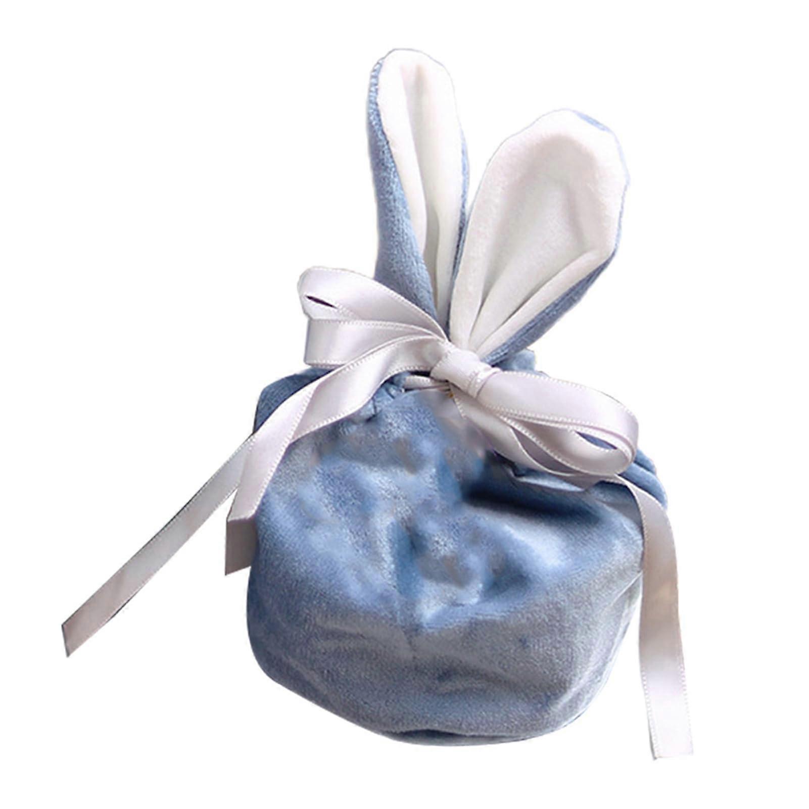 Velvet Bunny Ears Easter Gift Bag with Soft Texture for Candy and Holiday Packaging