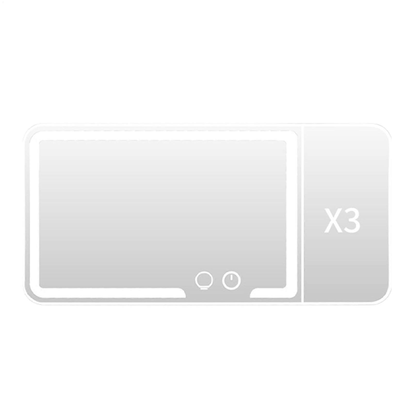 LED Car Makeup Mirror with Lights, 3x Magnification Sun Visor Vanity Mirror, Touch Control Brightness