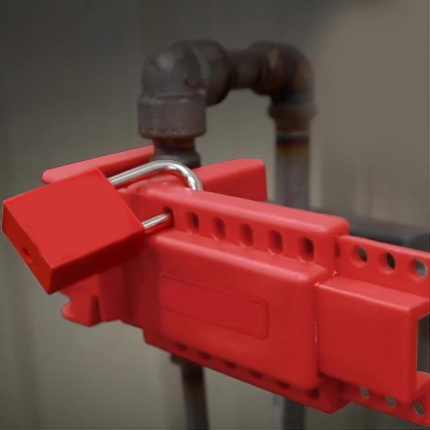 Adjustable Valve Lockout Device Set for 0.5 to 4.25 Inch Industrial Valves, MultiPadlock Capable