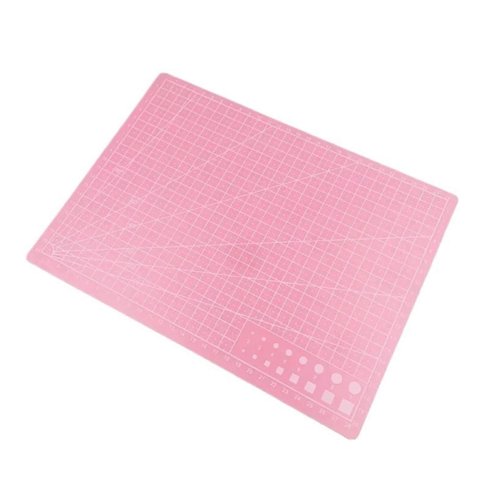 A5 Self Healing Cutting Mat Pink Double Sided with Precision Grid Lines for DIY Crafts