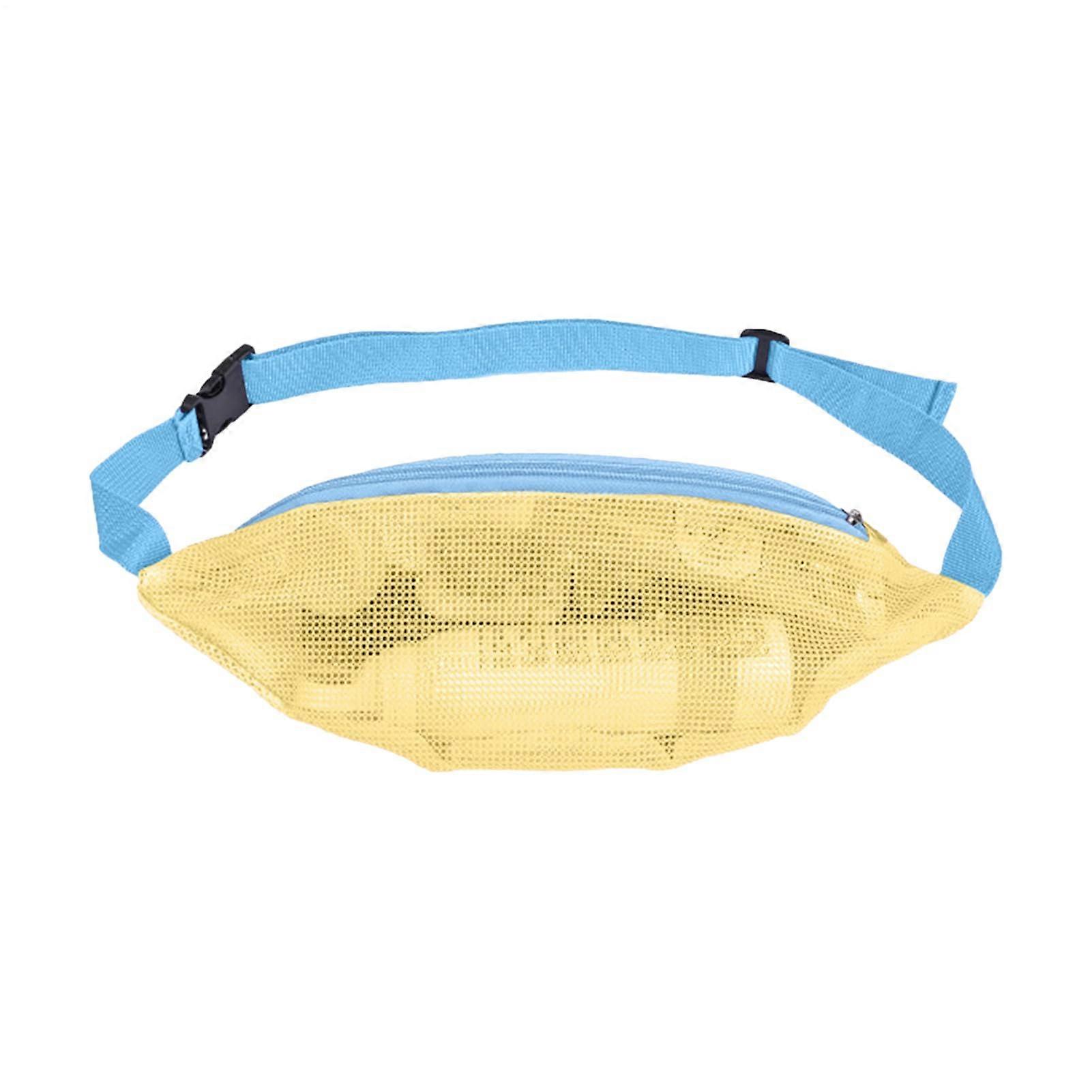 Mesh Beach Bag Backpack with Adjustable Waist Strap, Foldable Lightweight Mesh for Travel Holiday