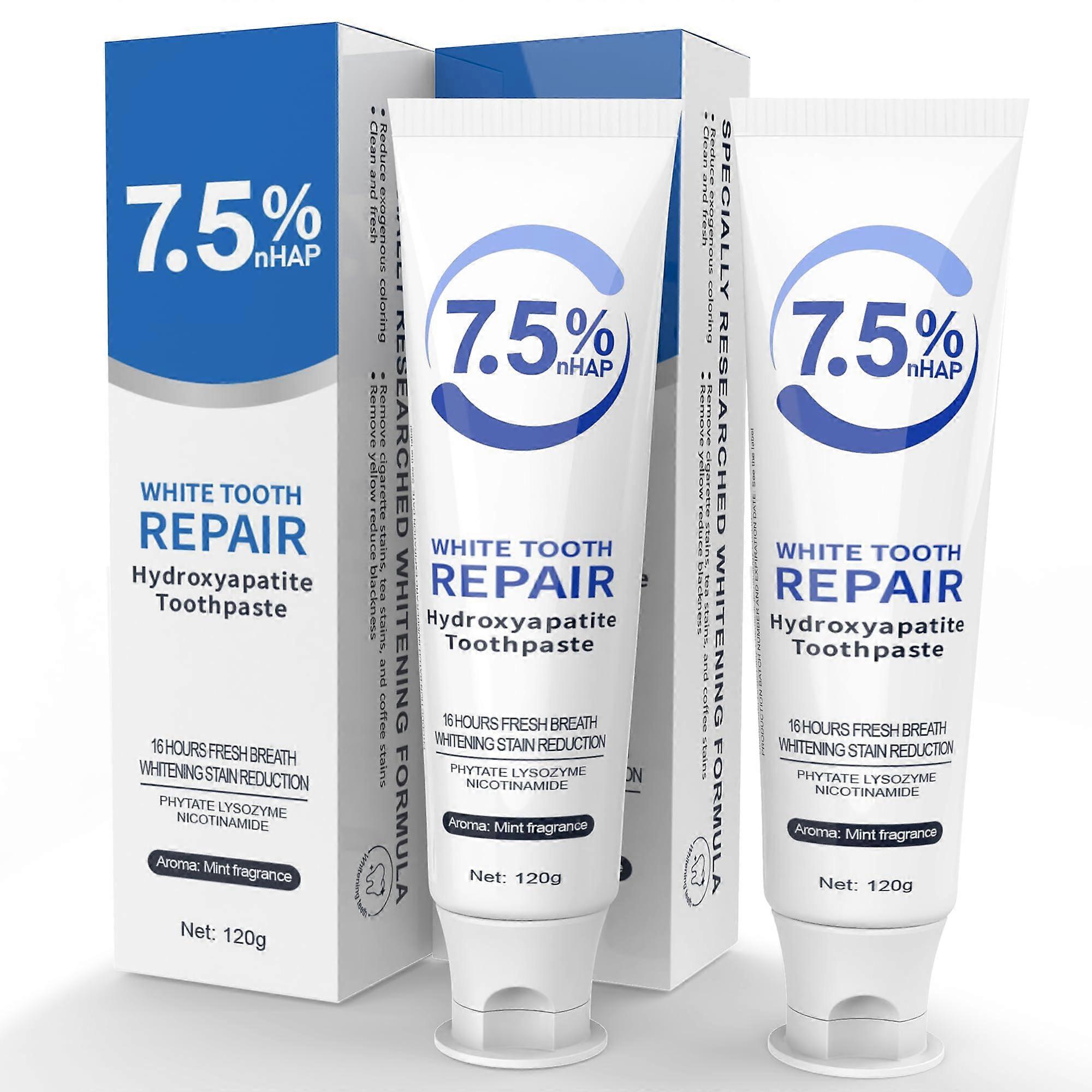 Nano Hydroxyapatite Toothpaste for Sensitive Teeth Enamel Protection Fresh Mint Travel Size 2 Pack