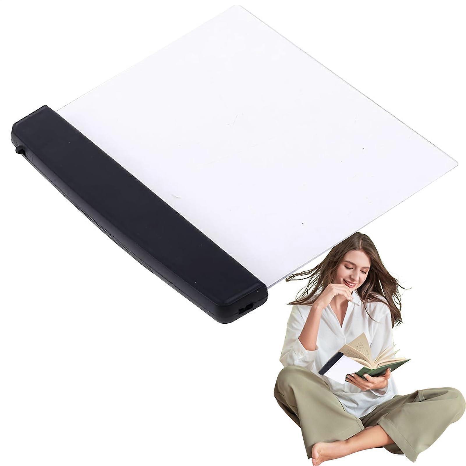 LED Book Light Flat Panel Reading Lamp EyeFriendly Thin Lightweight Design for Bedroom Dorm Black