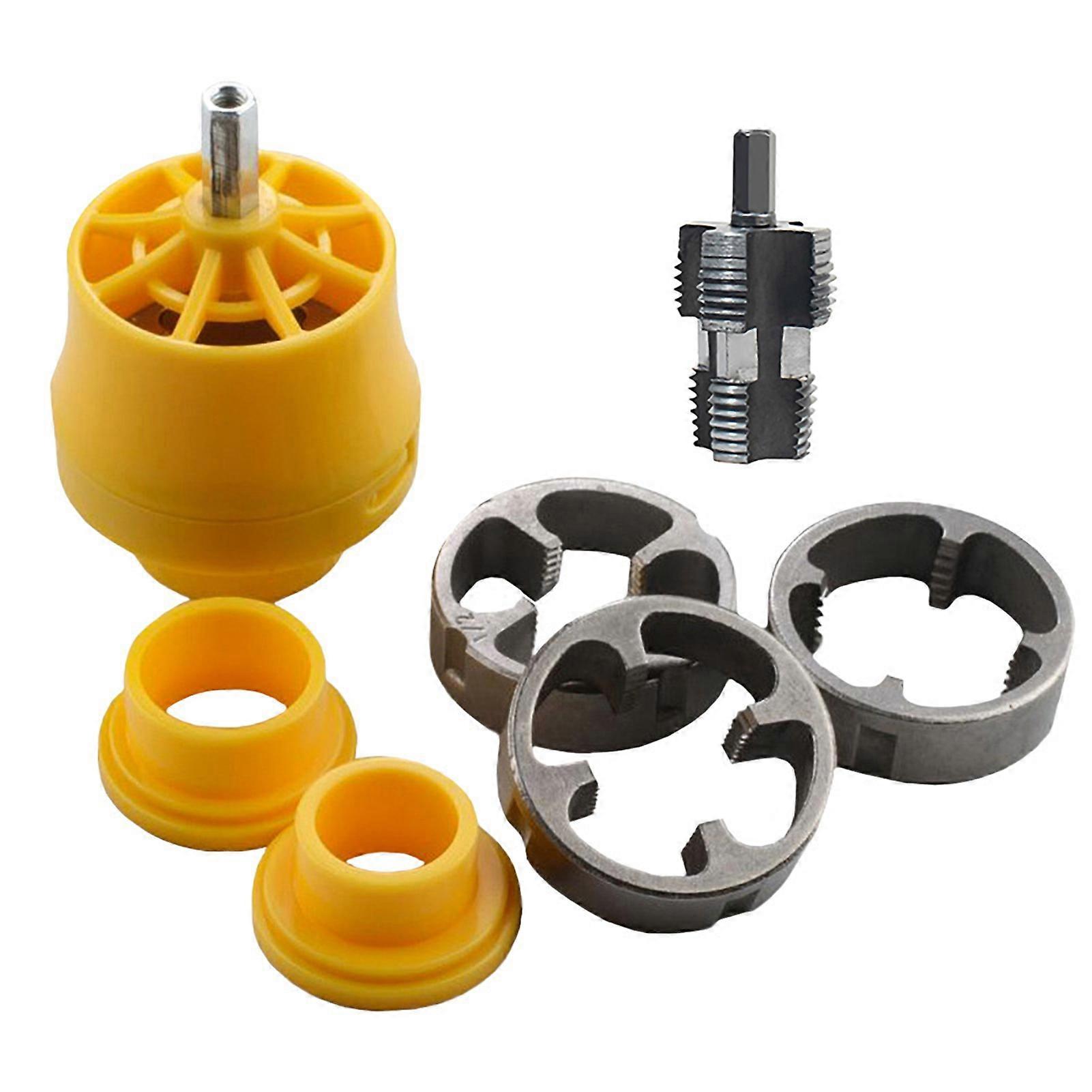 Water Pipe Threader Kit for Electric Drill Pipe Threader Set with 3 Dies 1/2" 3/4" 1" PVC Thread