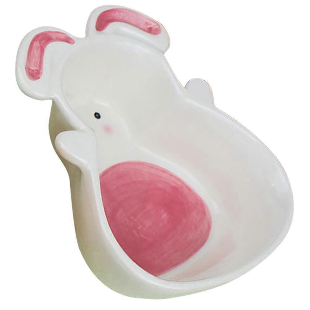 Ceramic Rabbit Bowl for Home Use Serving Snacks in White Ceramic